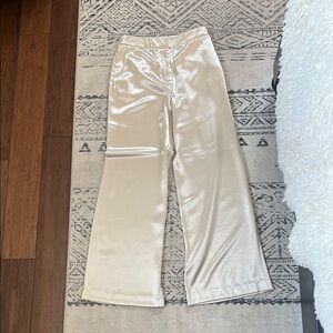 Guess Wide Leg Pants in Shimmering Cream